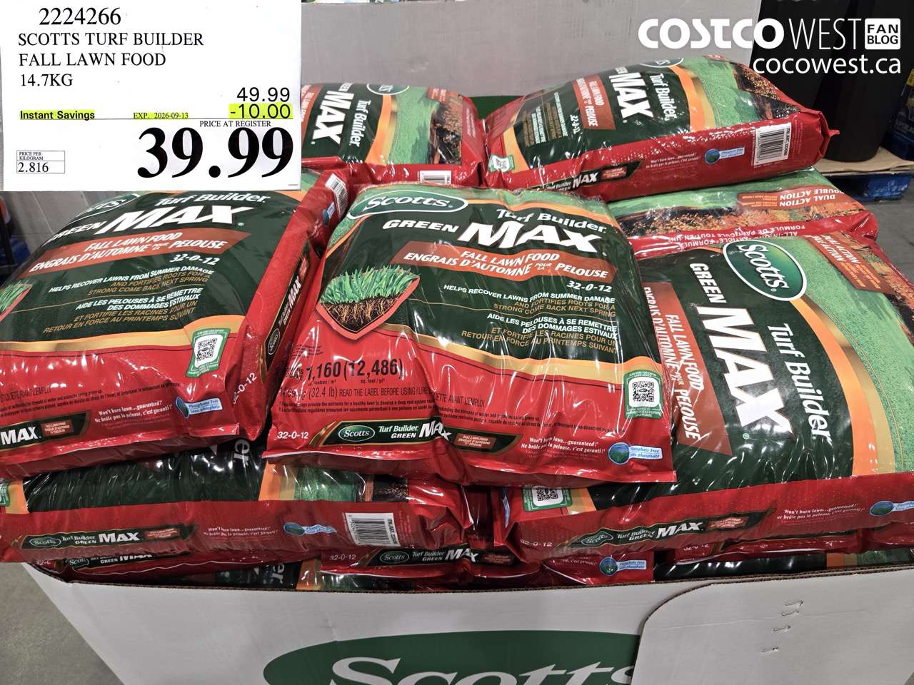 SCOTTS TURF BUILDER FALL LAWN FOOD 14.7KG