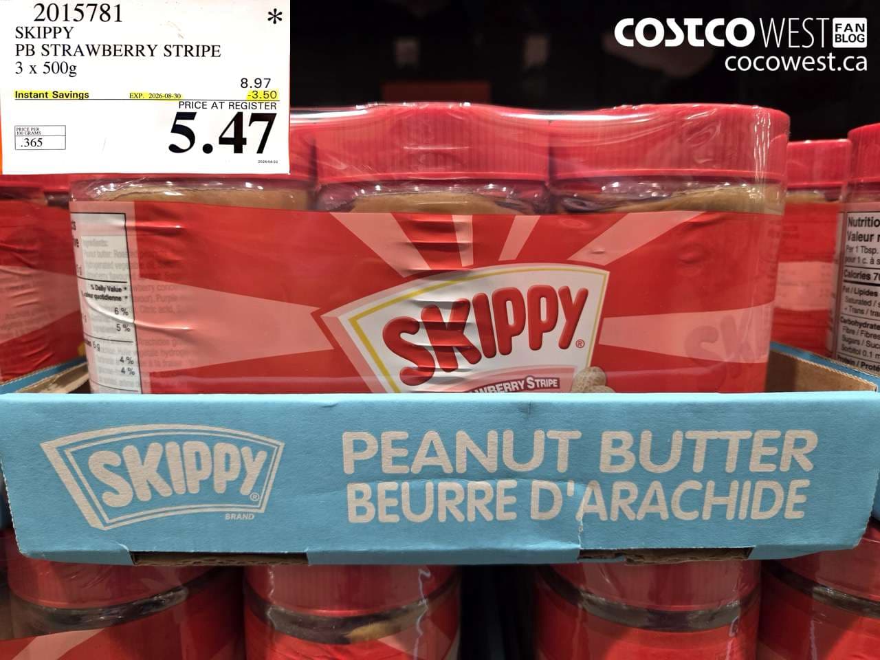 skippy pb strawberry stripe 3 x 500g