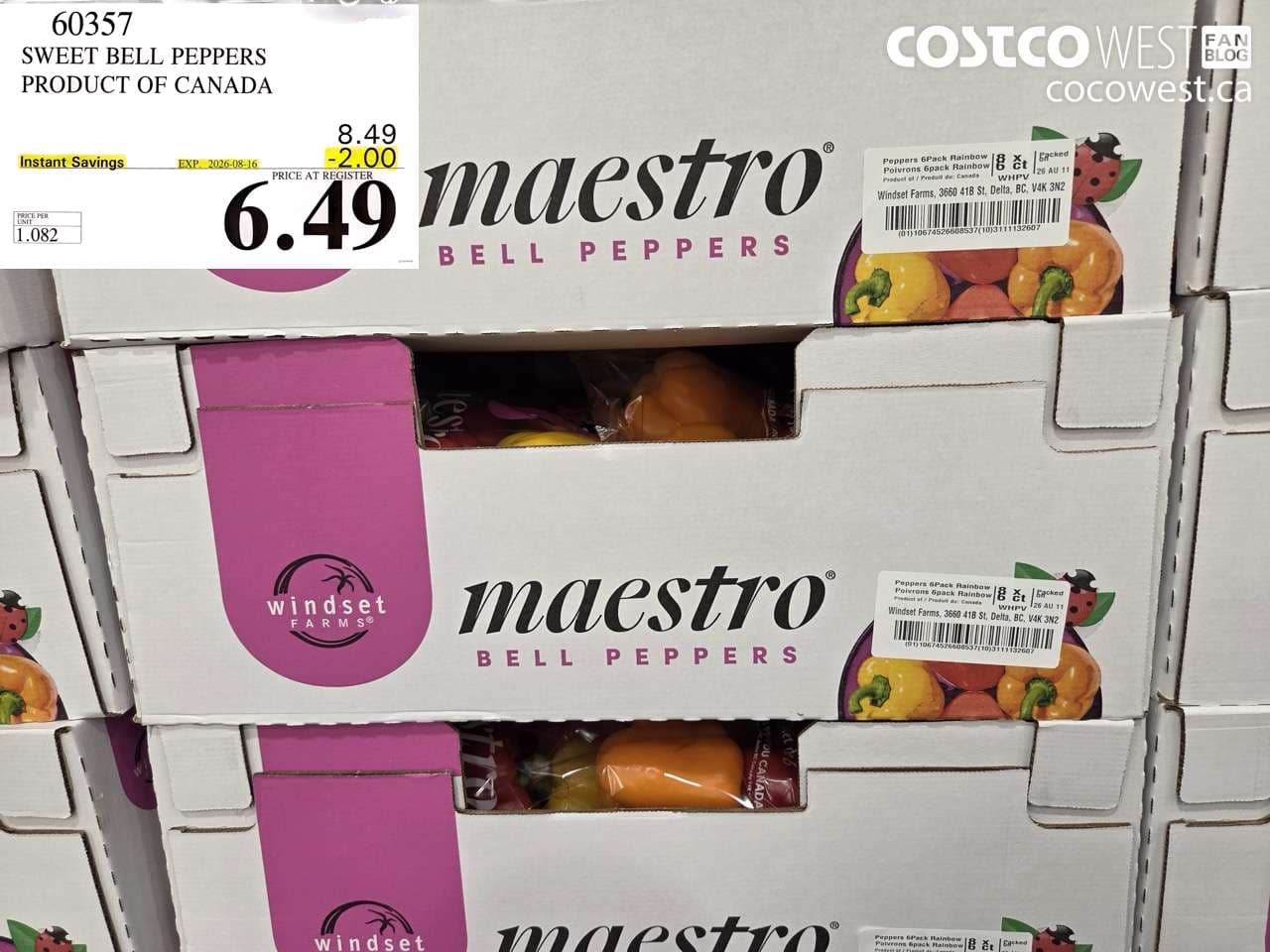 sweet bell peppers product of canada