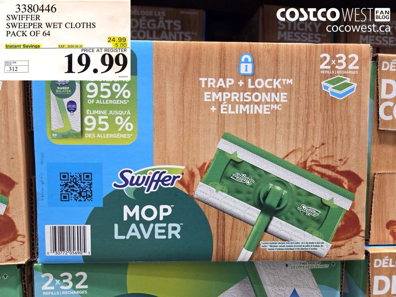 SWIFFER SWEEPER WET CLOTHS PACK OF 64