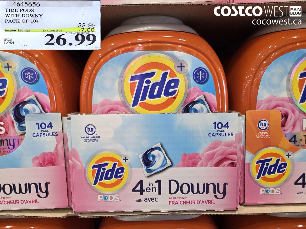 TIDE PODS WITH DOWNY PACK OF 104