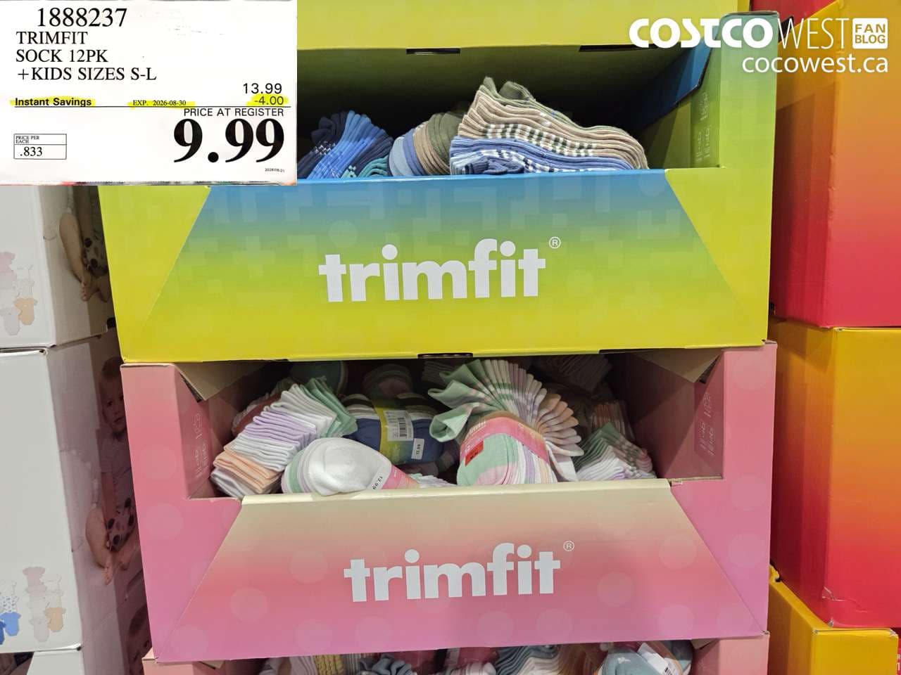 TRIMFIT SOCK 12PK KIDS SIZES S-L