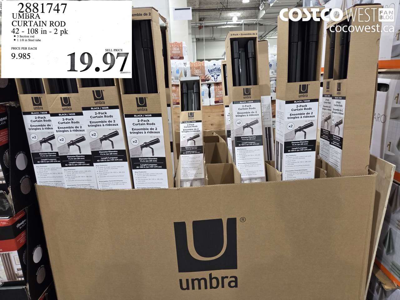 umbra curtain rod 42  108 in  2 pk