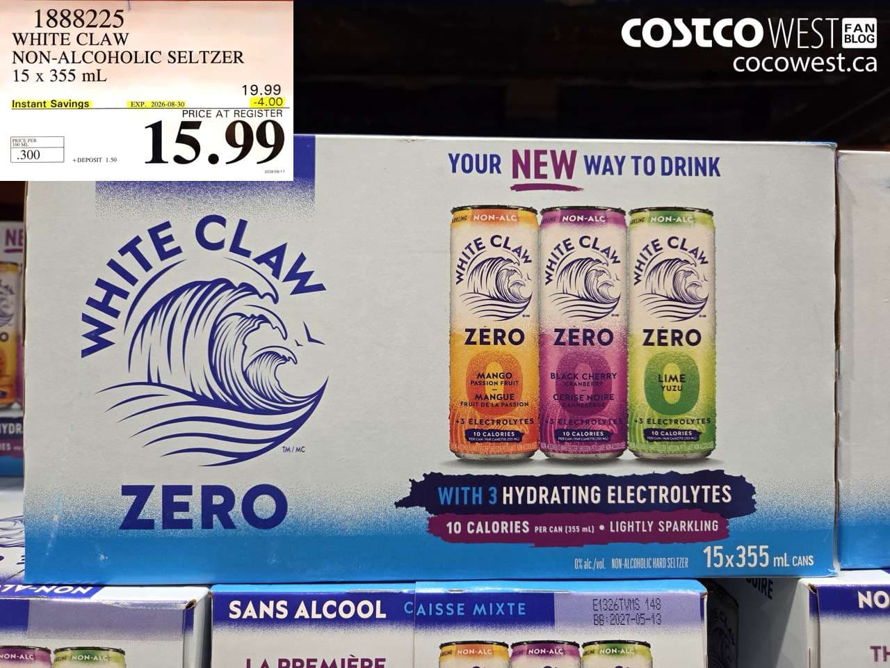 white claw nonalcoholic seltzer 15 x 355 ml