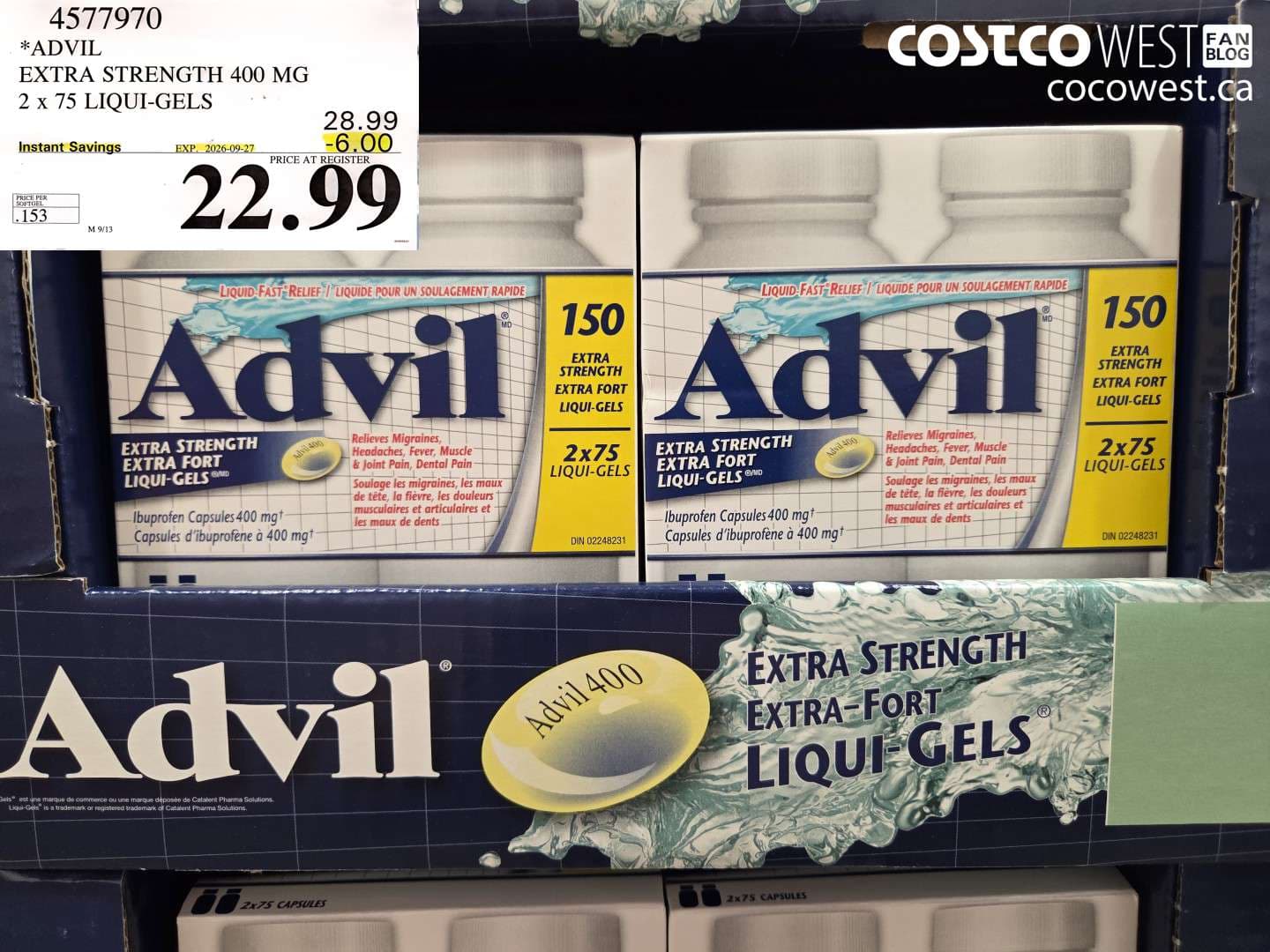 advil extra strength 400 mg 2 x 75 liquigels