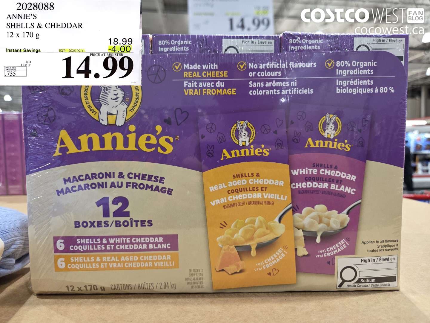 annies shells  cheddar 12 x 170 g
