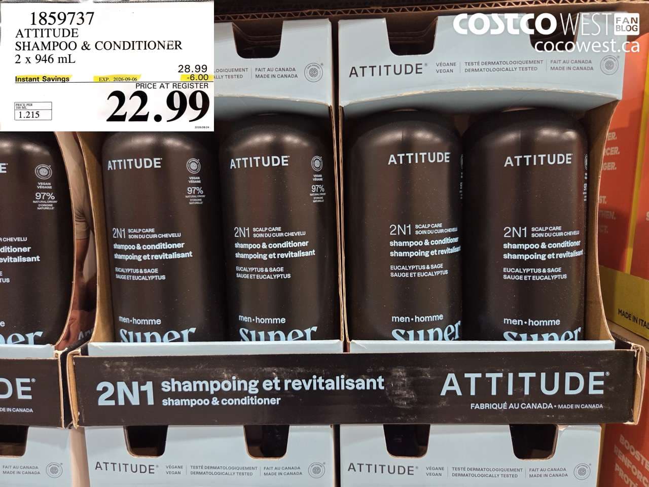attitude shampoo  conditioner 2 x 946 ml