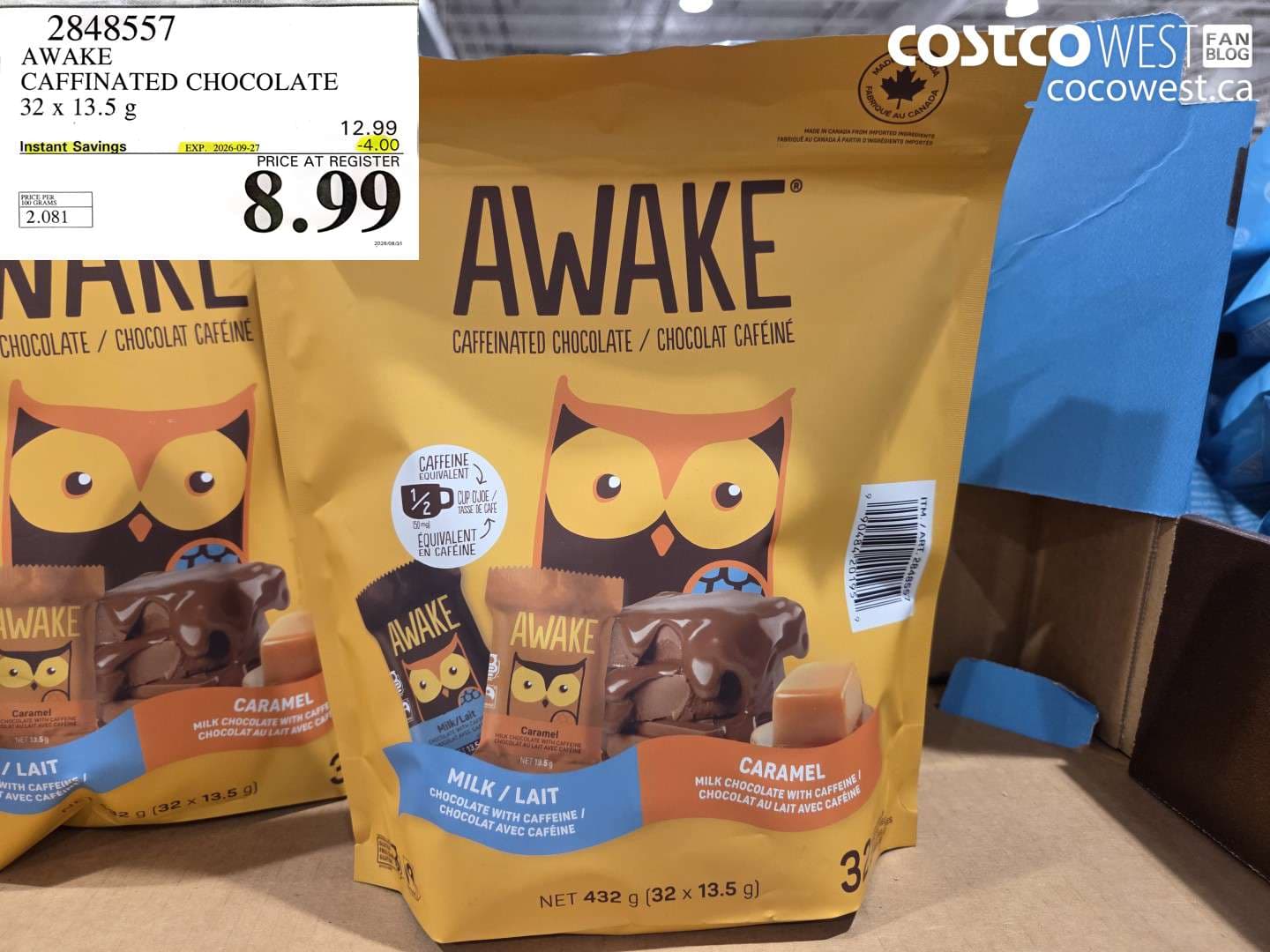awake caffeinated chocolate 32 x 135 g