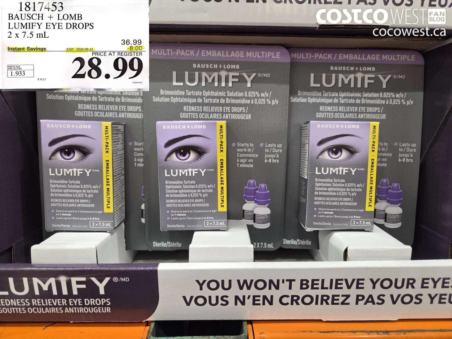 bausch  lomb lumify eye drops 2 x 75 ml