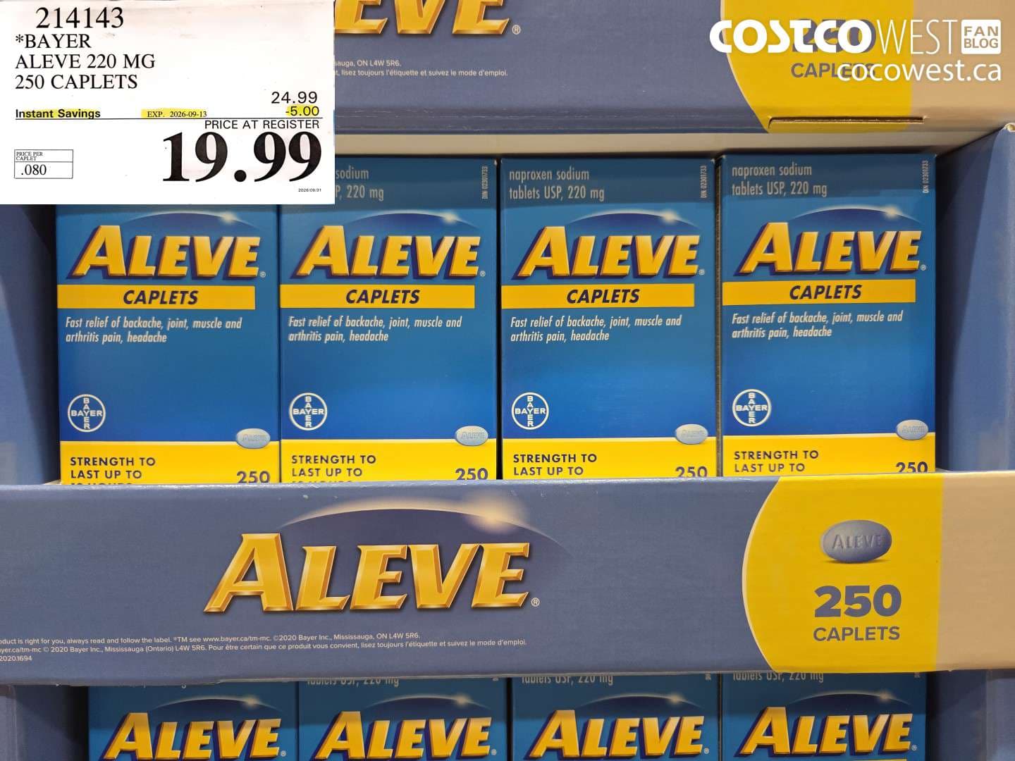 bayer aleve 220 mg 250 caplets