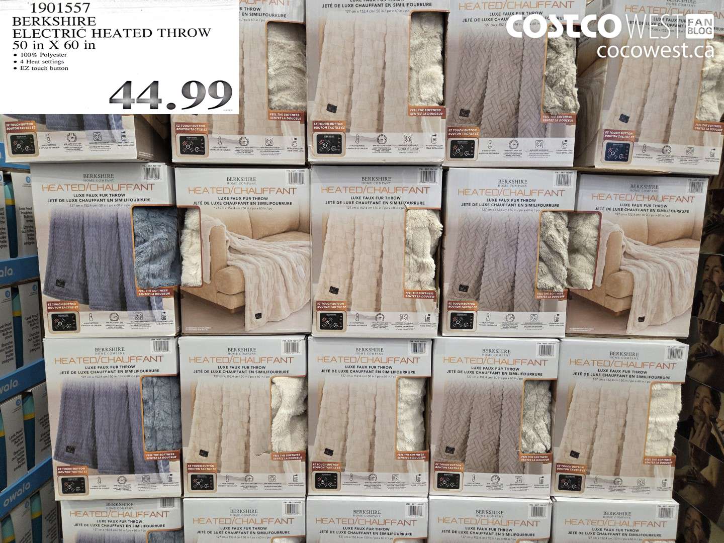 BERKSHIRE ELECTRIC HEATED THROW 50 IN X 60 IN