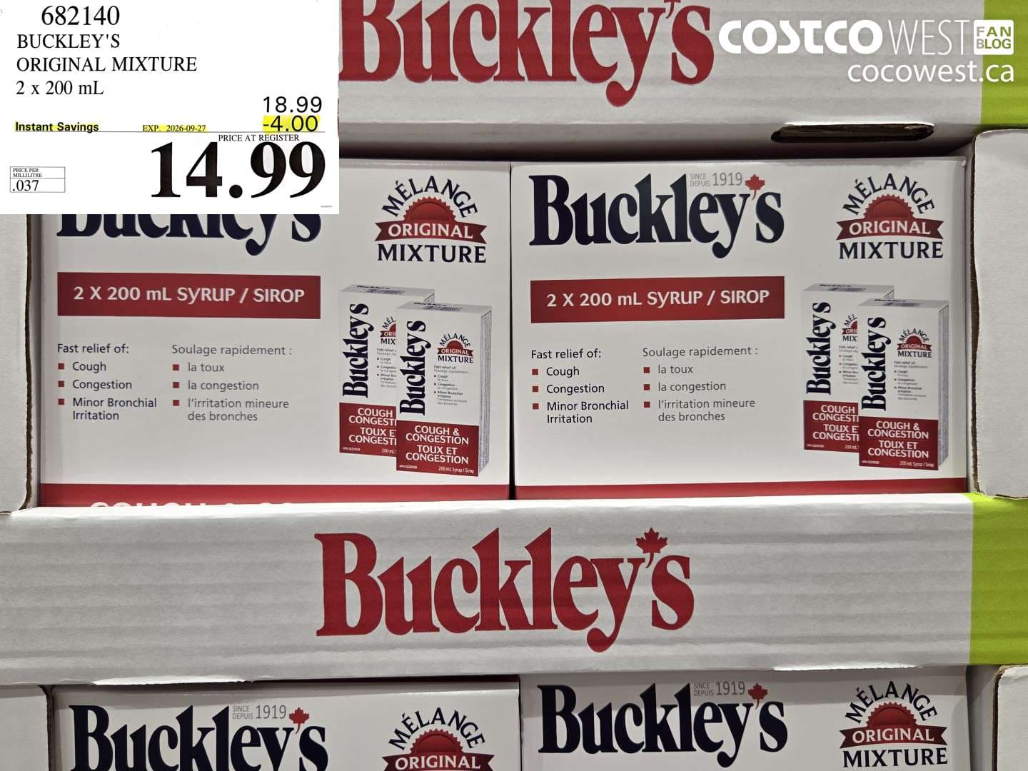 buckleys original mixture 2 x 200 ml