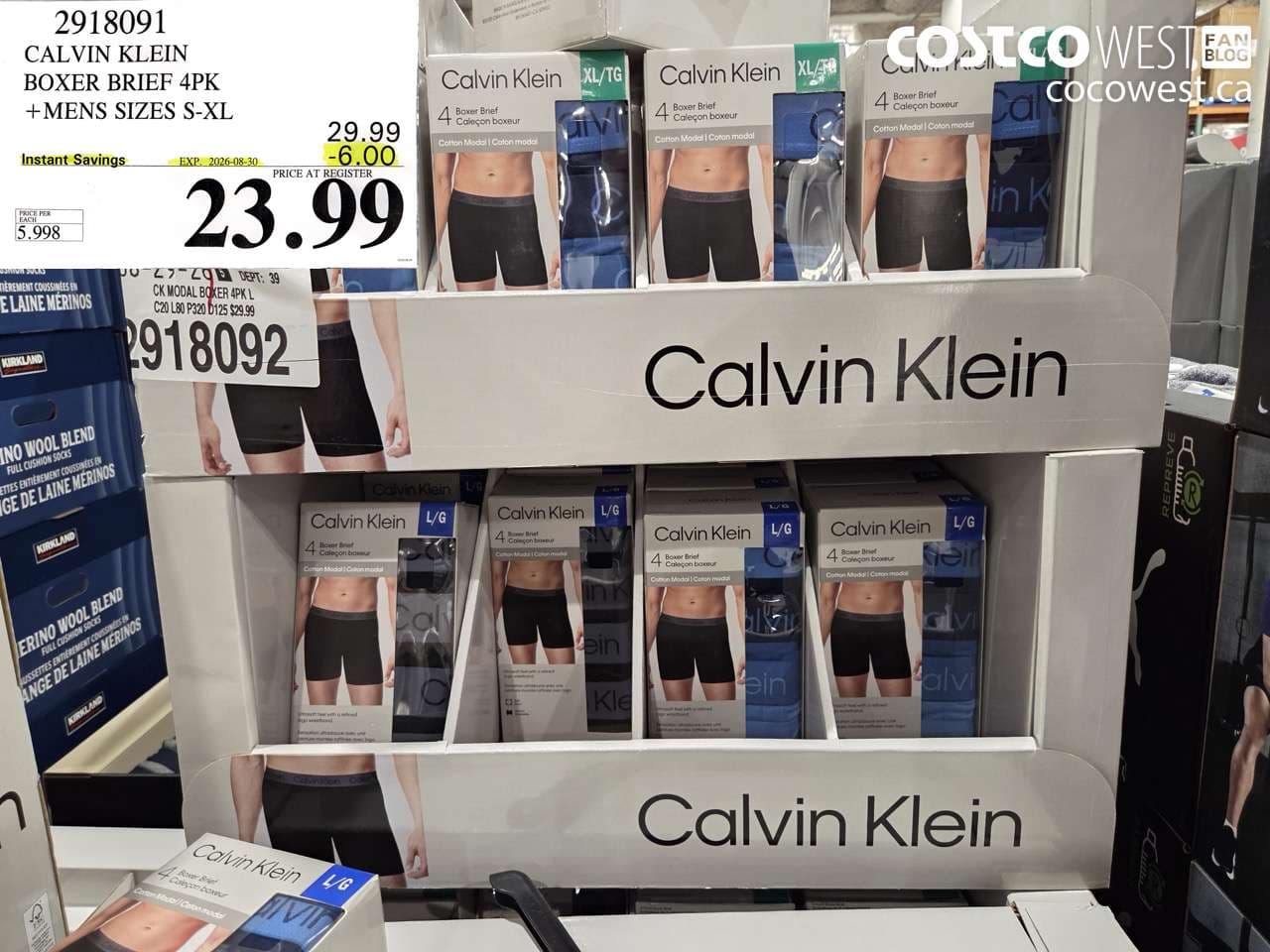 CALVIN KLEIN BOXER BRIEF 4PK +MENS SIZES S-XL