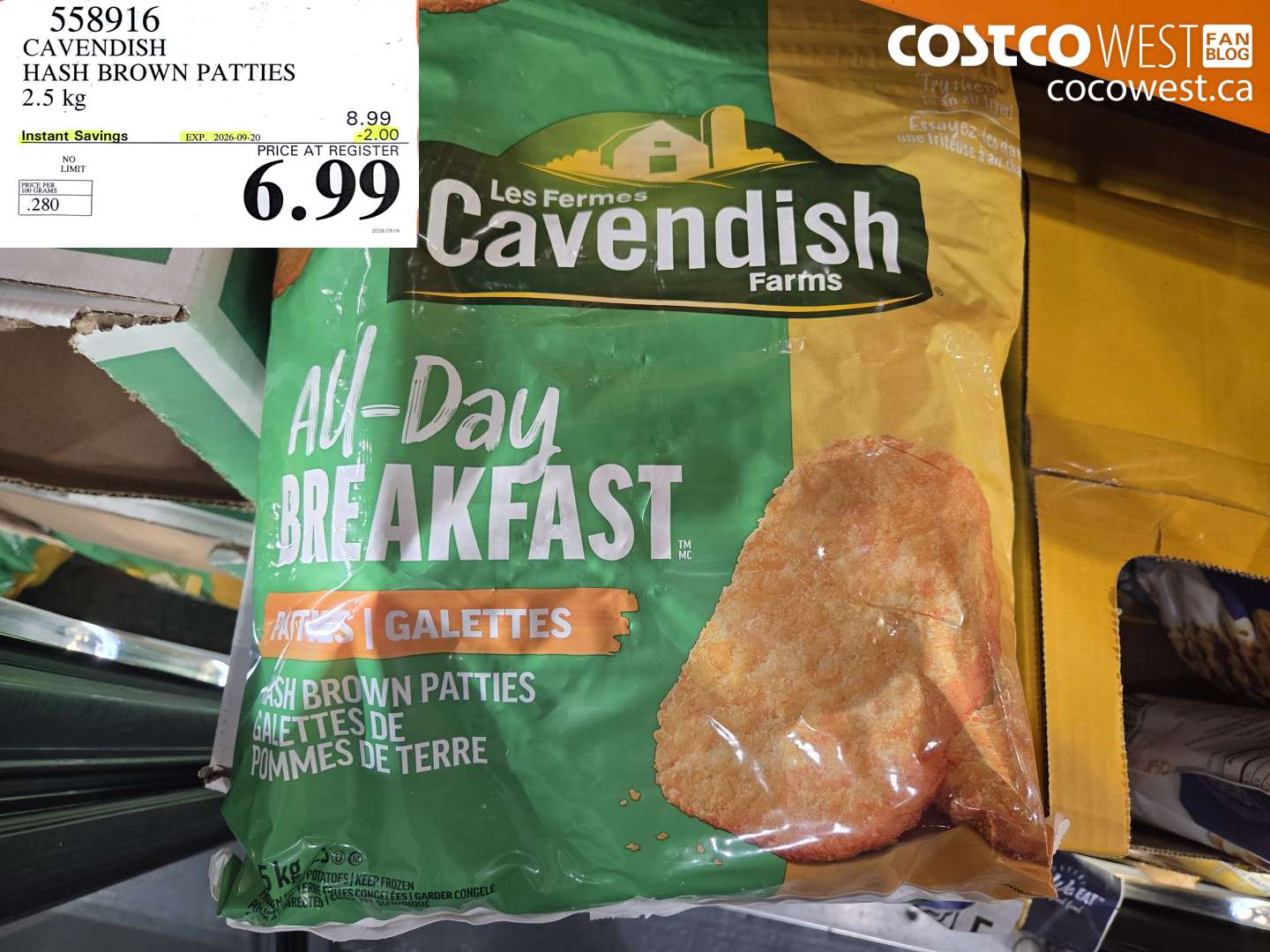 cavendish hash brown patties 25 kg