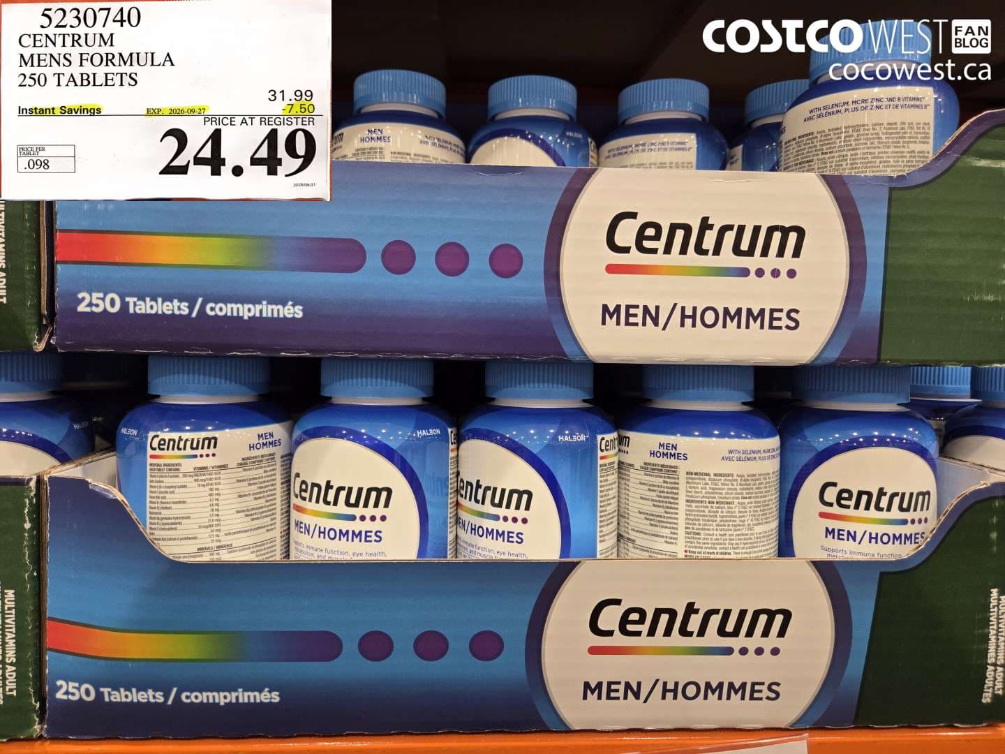 centrum mens formula 250 tablets