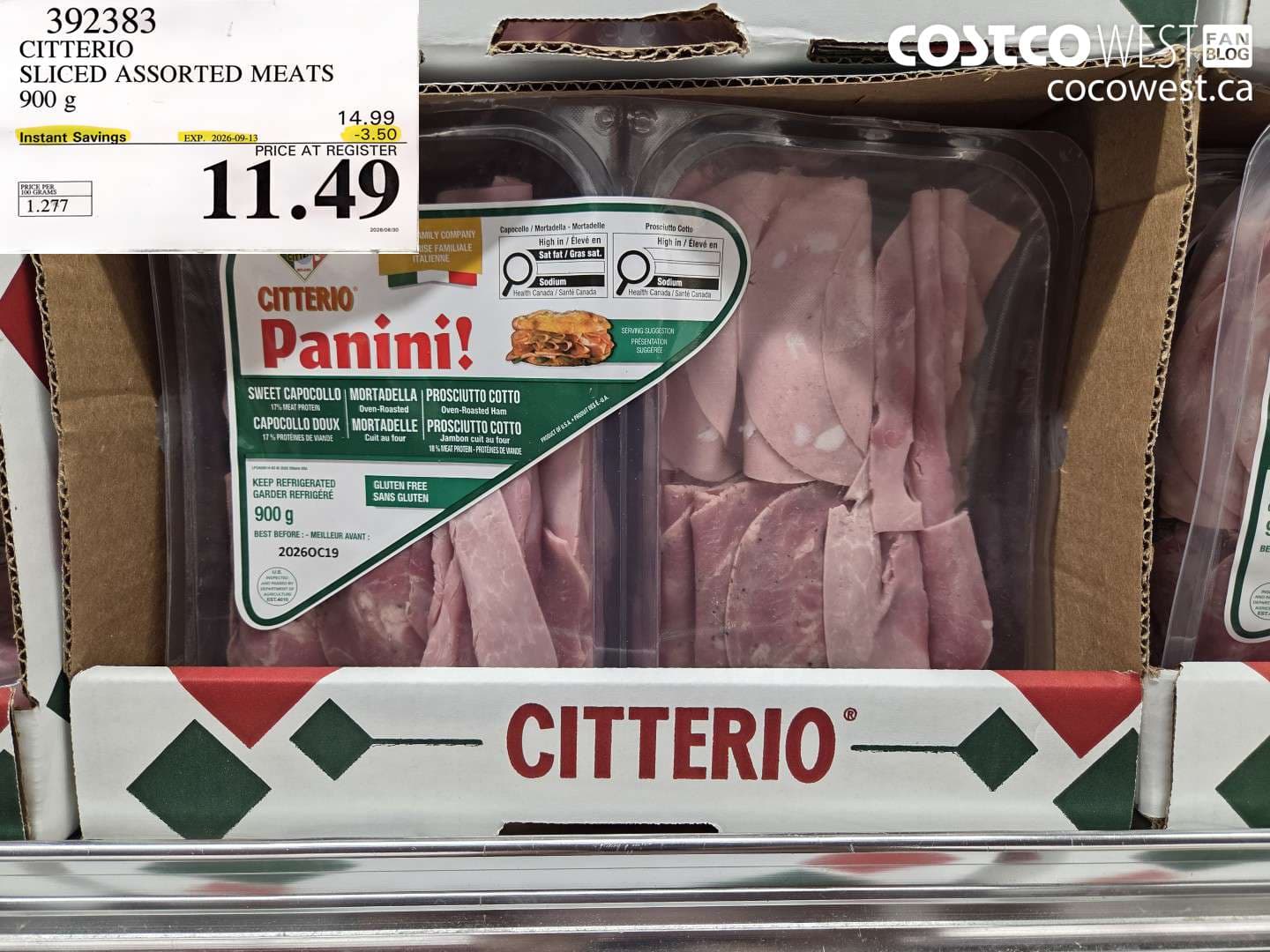 citterio sliced assorted meats 900 g