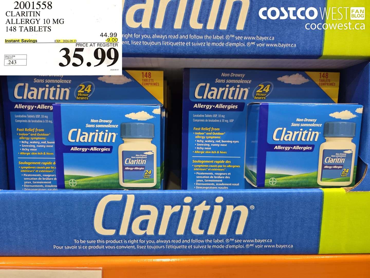 claritin allergy 10 mg 148 tablets
