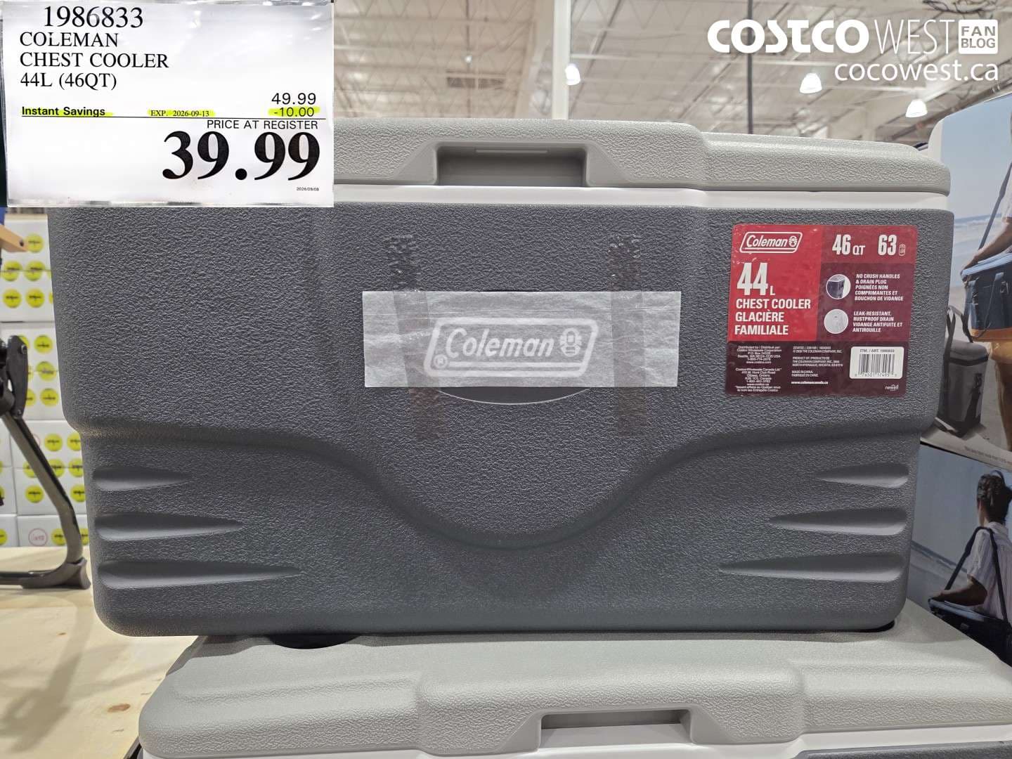 coleman chest cooler 44l 46qt
