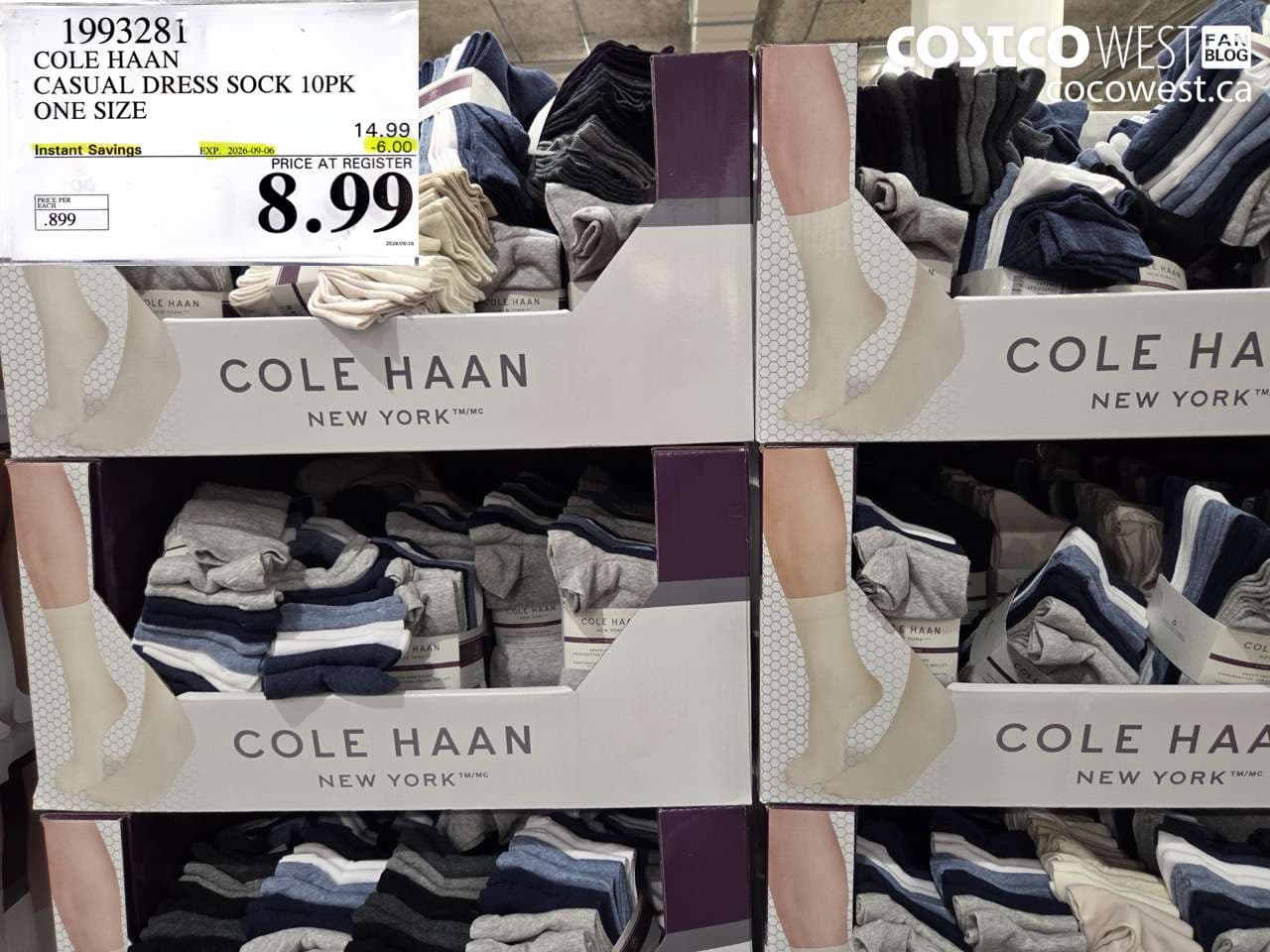 COLE HAAN CASUAL DRESS SOCK 10PK ONE SIZE