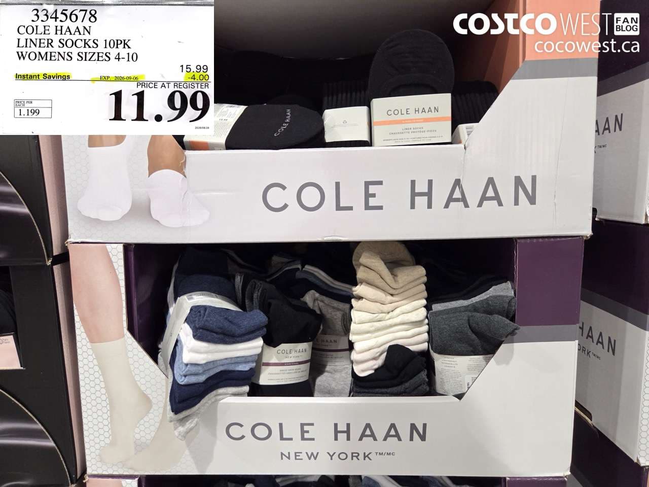 COLE HAAN LINER SOCKS 10PK WOMENS SIZES 4-10