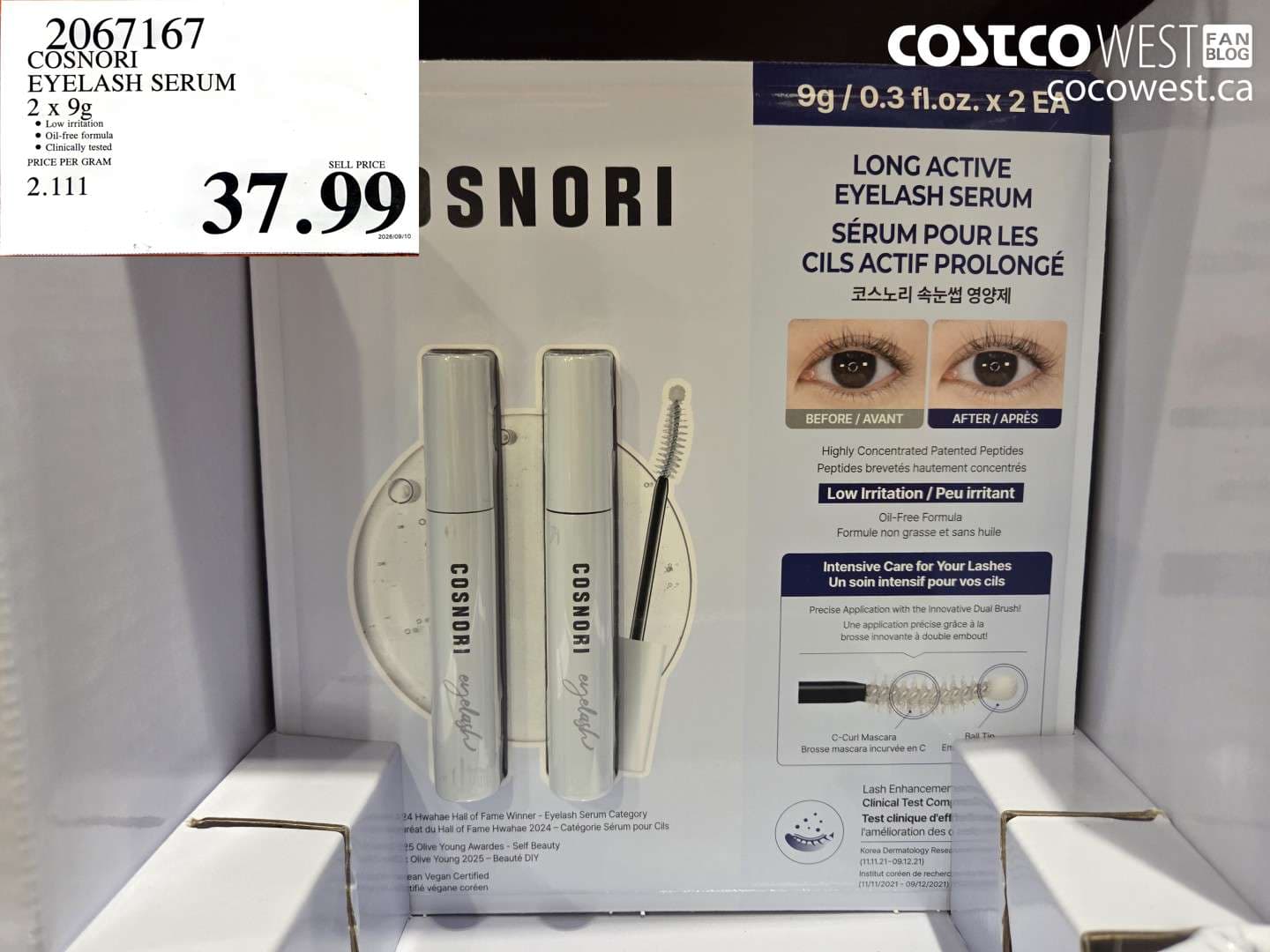 COSNORI EYELASH SERUM 2 X 9G