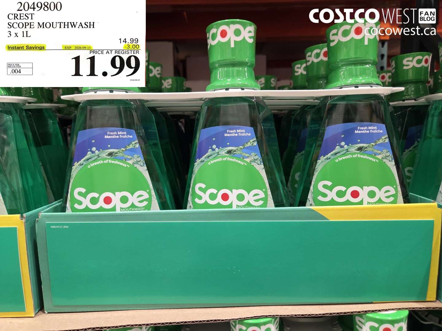 crest scope mouthwash 3 x 1l