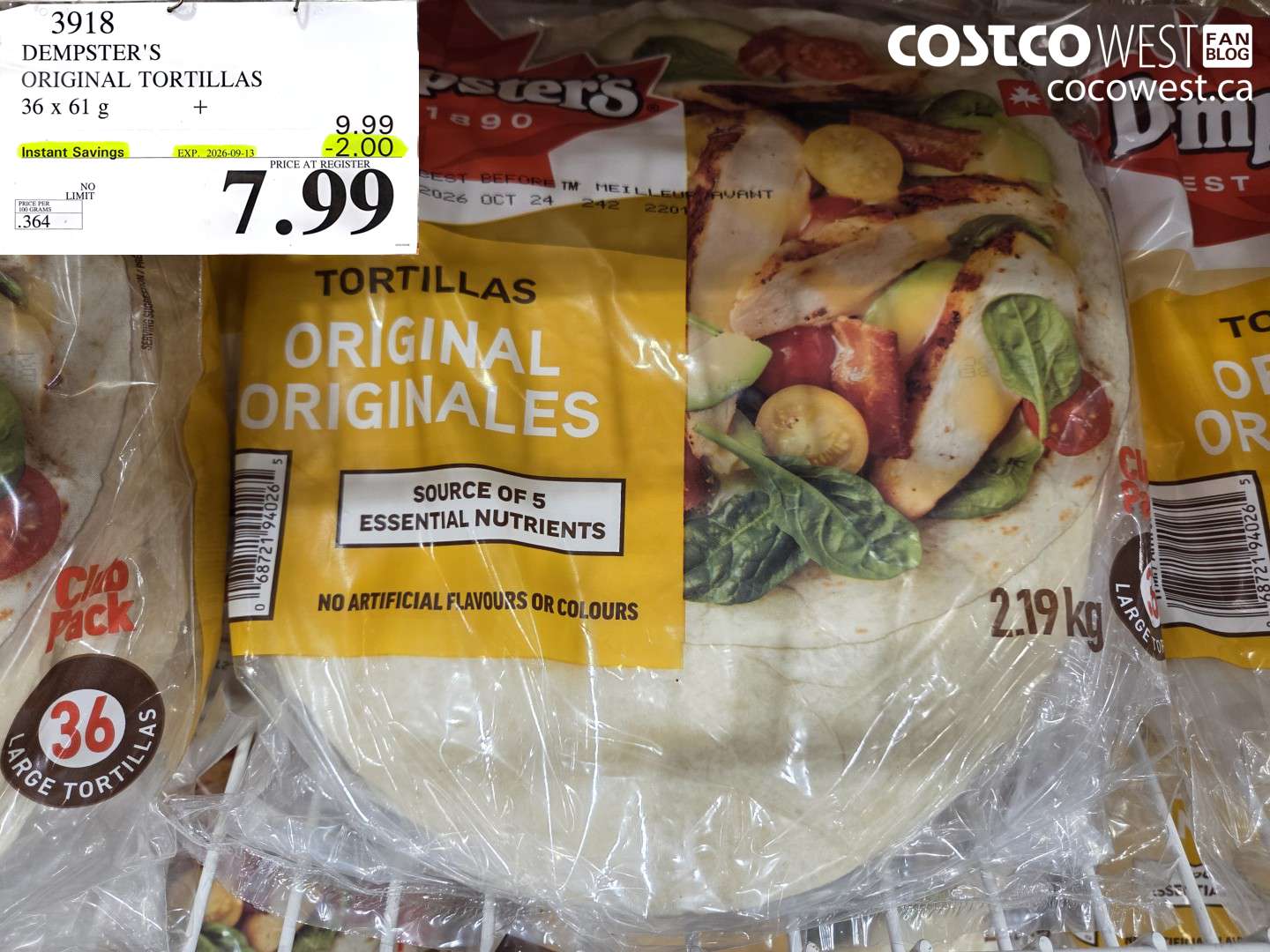 dempsters original tortillas 36 x 61 g