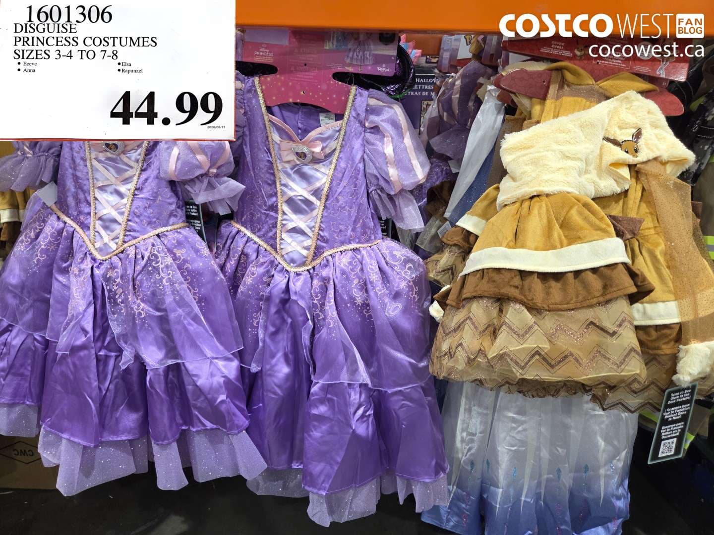 DISGUISE PRINCESS COSTUMES SIZES 3-4 TO 7-8