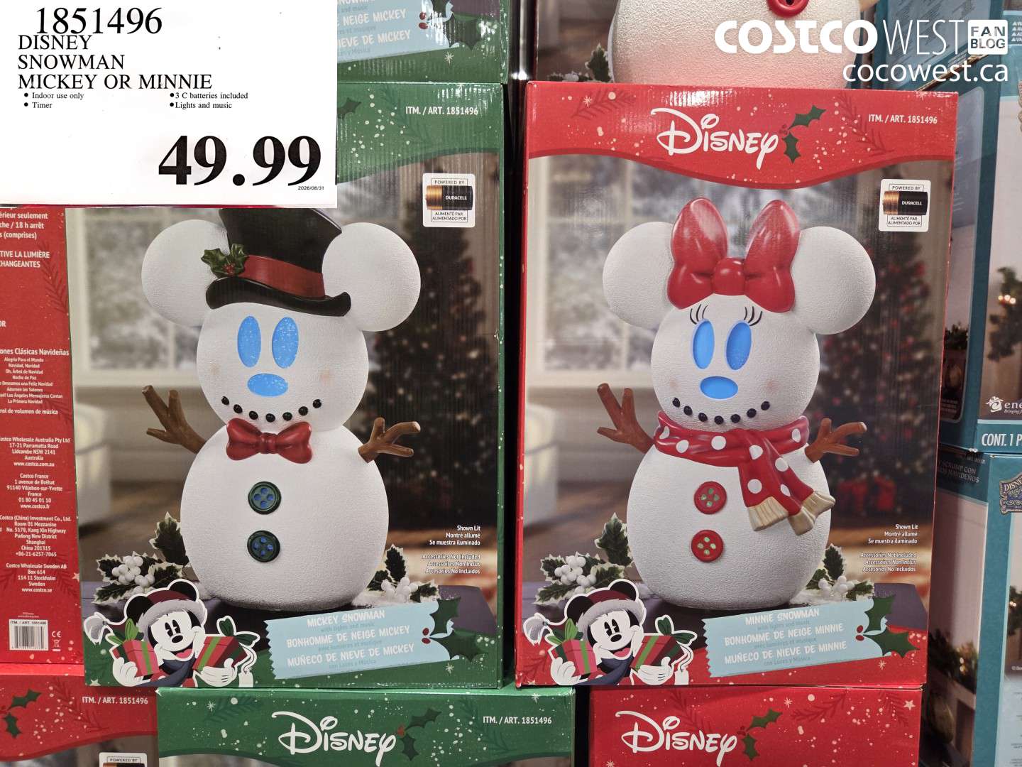 DISNEY SNOWMAN MICKEY OR MINNIE