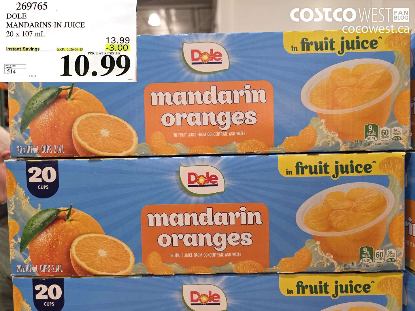 dole mandarins in juice 20 x 107 ml
