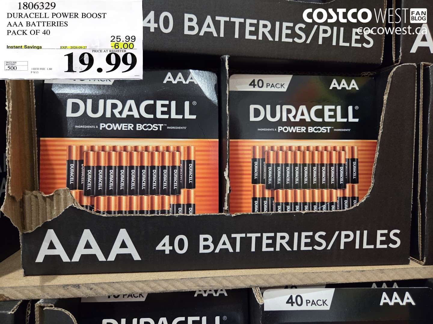 duracell power boost aaa batteries pack of 40