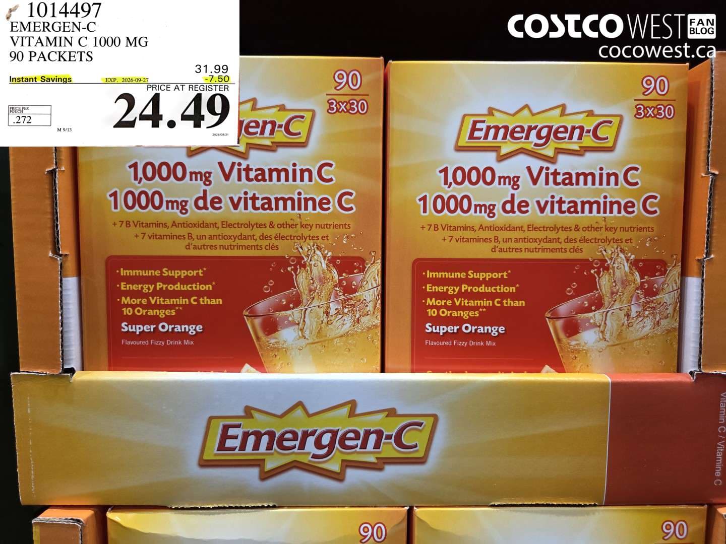 emergenc vitamin c 1000 mg 90 packets