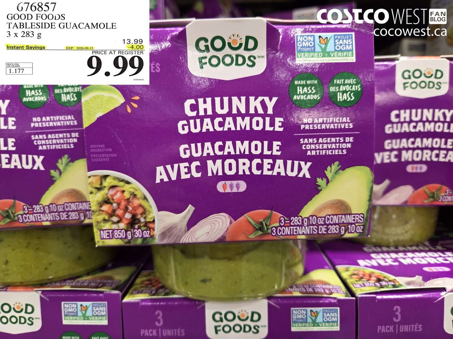 good foods tableside guacamole 3 x 283 g