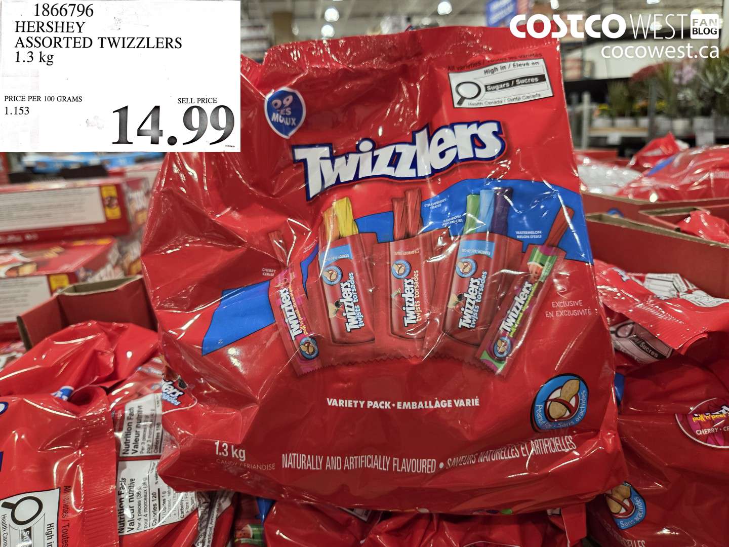 HERSHEY ASSORTED TWIZZLERS 1.3 KG