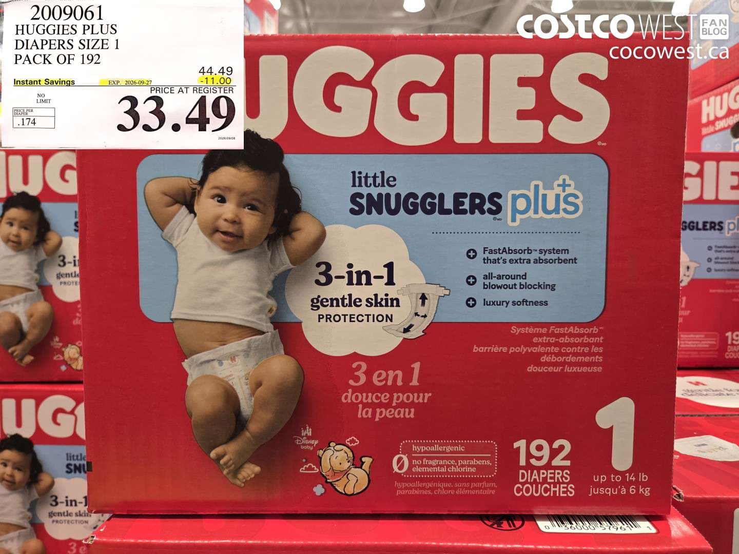 huggies plus diapers size 1 pack of 192