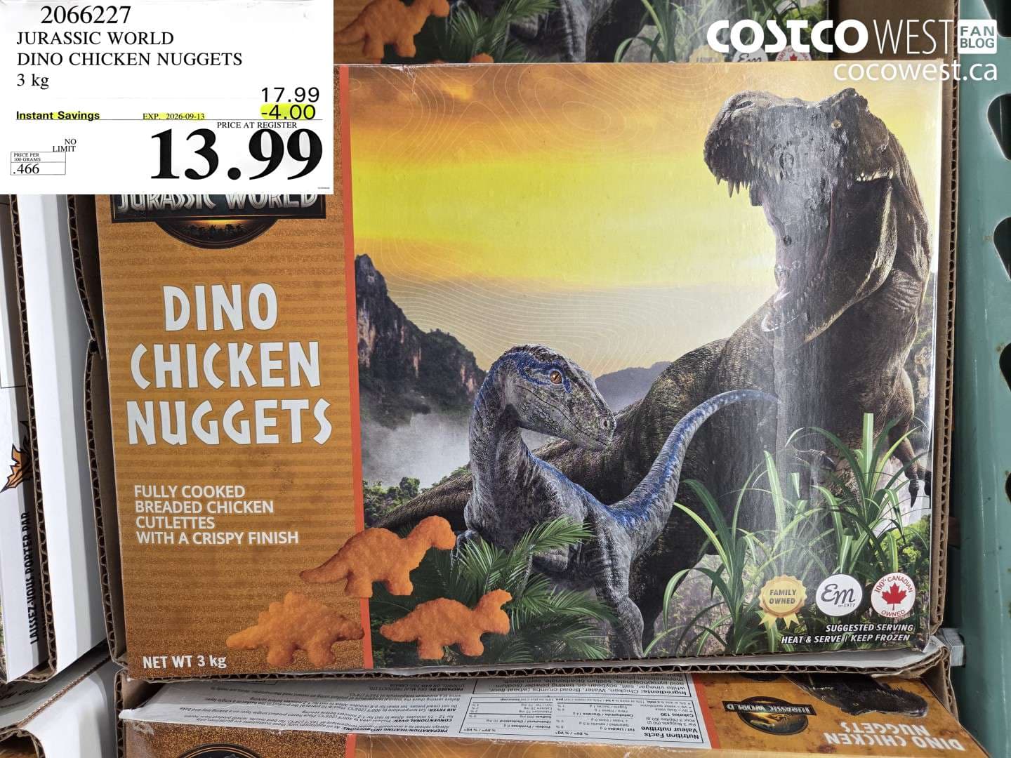 jurassic world dino chicken nuggets 3 kg