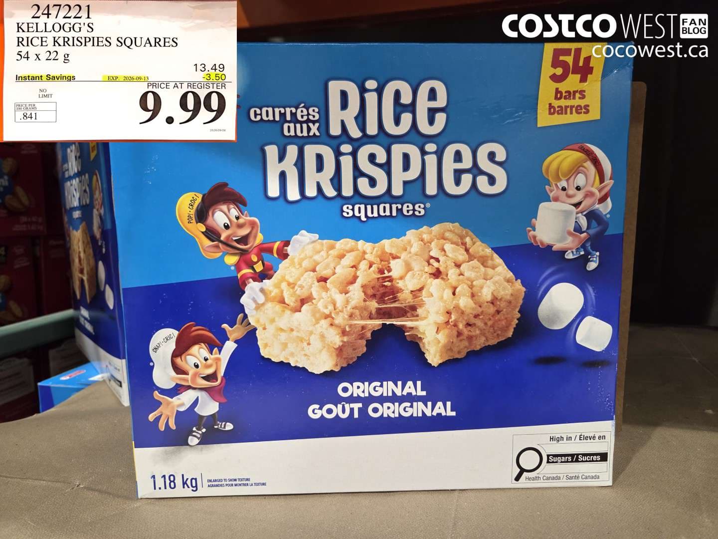 kelloggs rice krispies squares 54 x 22 g