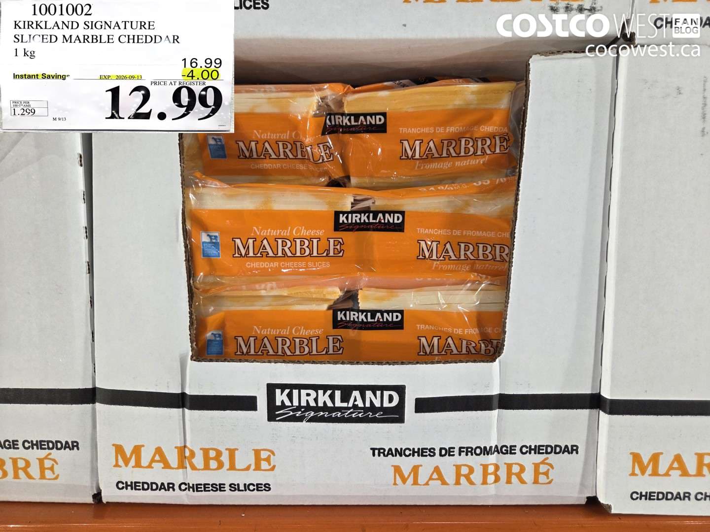 kirkland signature sliced marble cheddar 1 kg