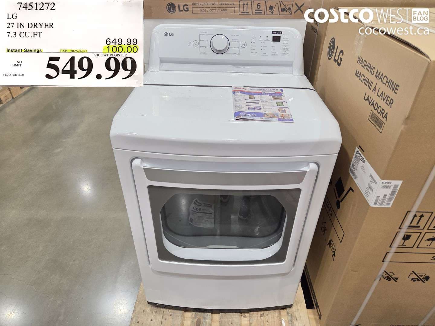 lg 27 in dryer 73 cuft