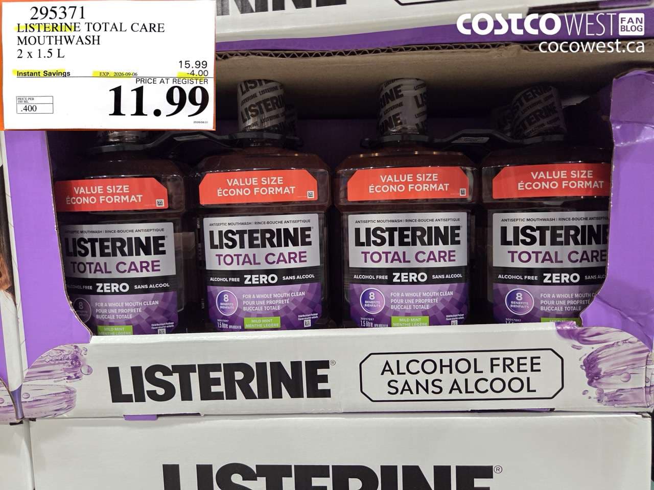 listerine total care mouthwash 2 x 15 l