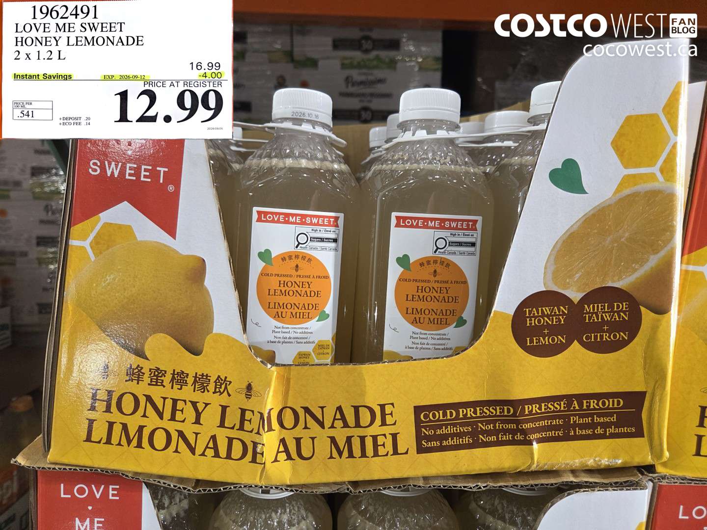 love me sweet honey lemonade 2 x 12 l