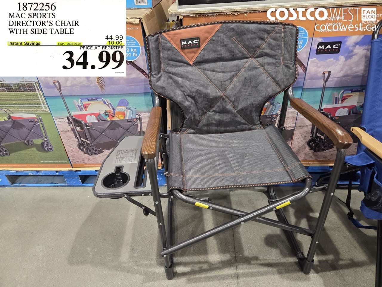 MAC SPORTS DIRECTOR’S CHAIR WITH SIDE TABLE