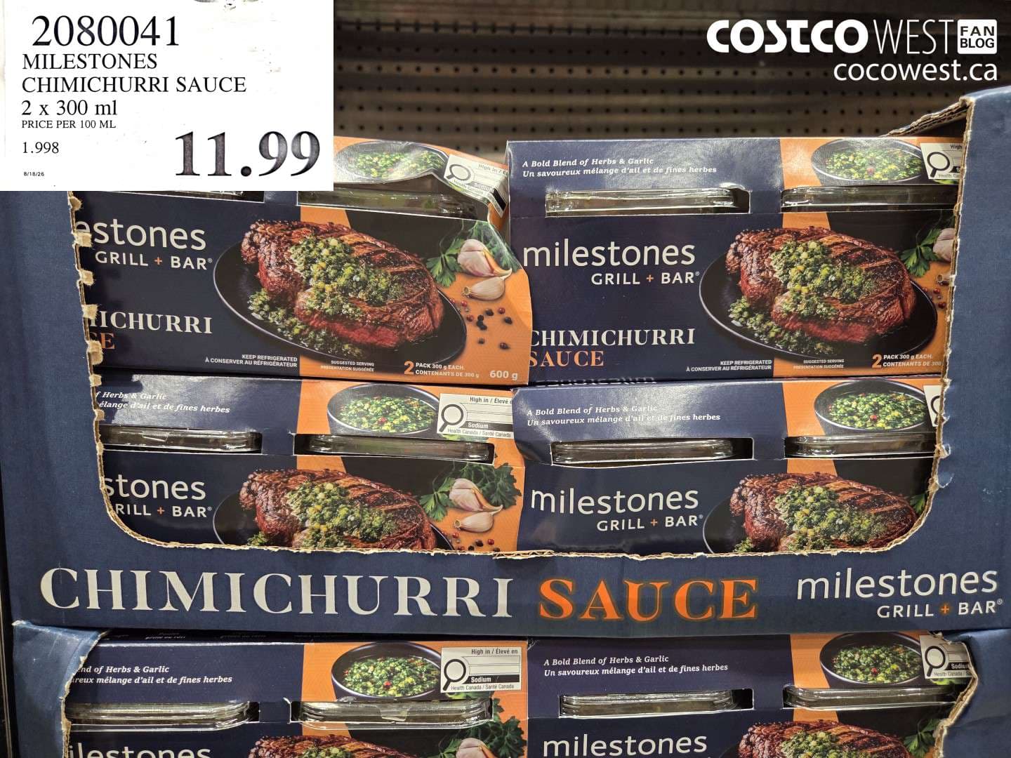 milestones chimichurri sauce 2 x 300 ml