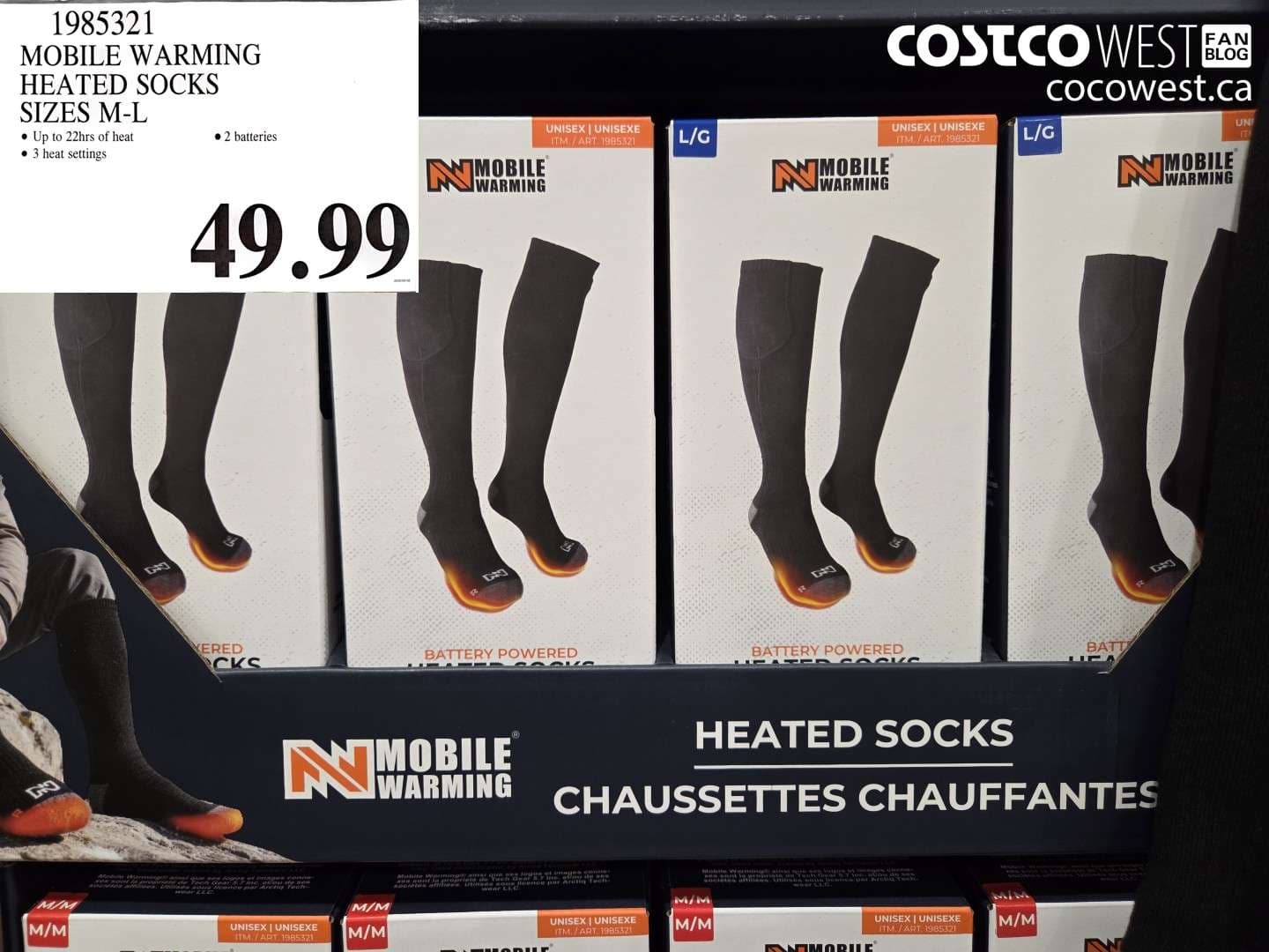 MOBILE WARMING HEATED SOCKS SIZES M-L