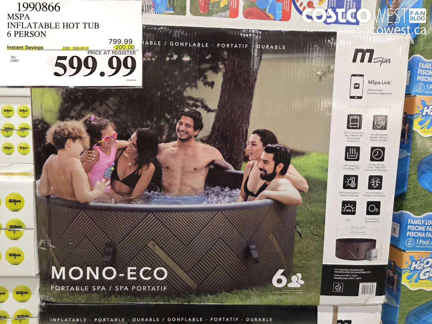 mspa inflatable hot tub 6 person