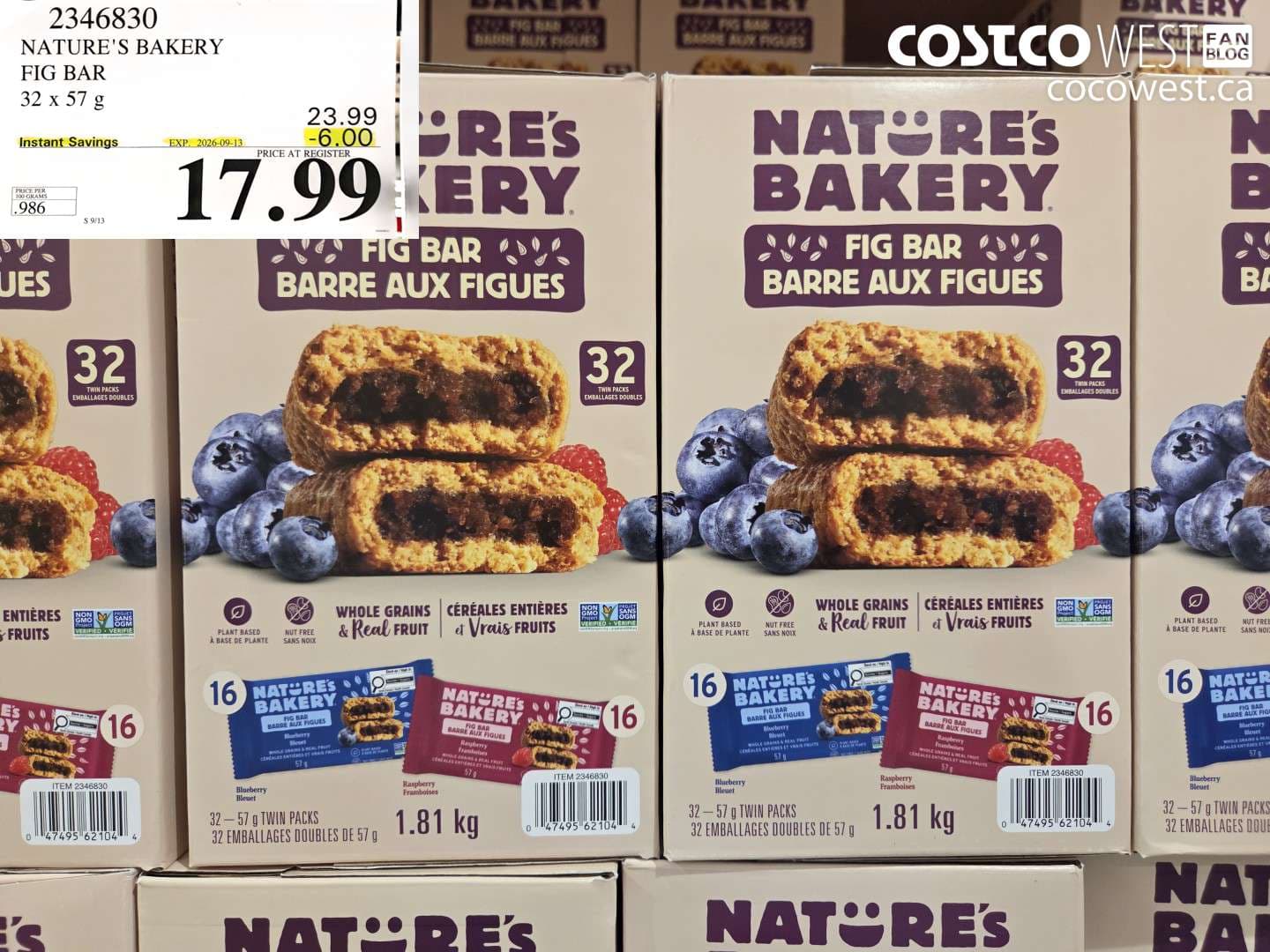 natures bakery fig bar 32 x 57 g