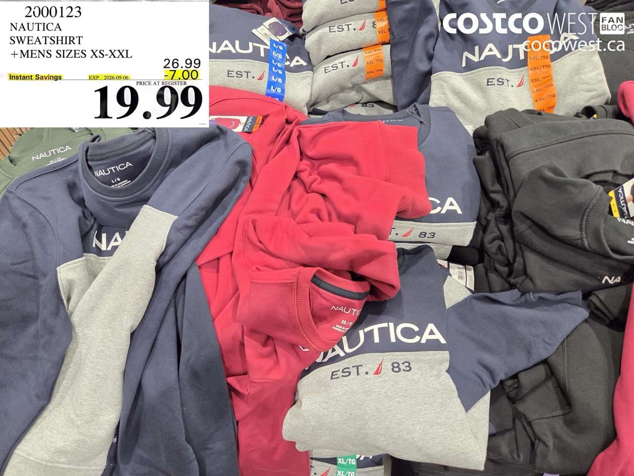 nautica sweatshirt mens sizes xsxxl