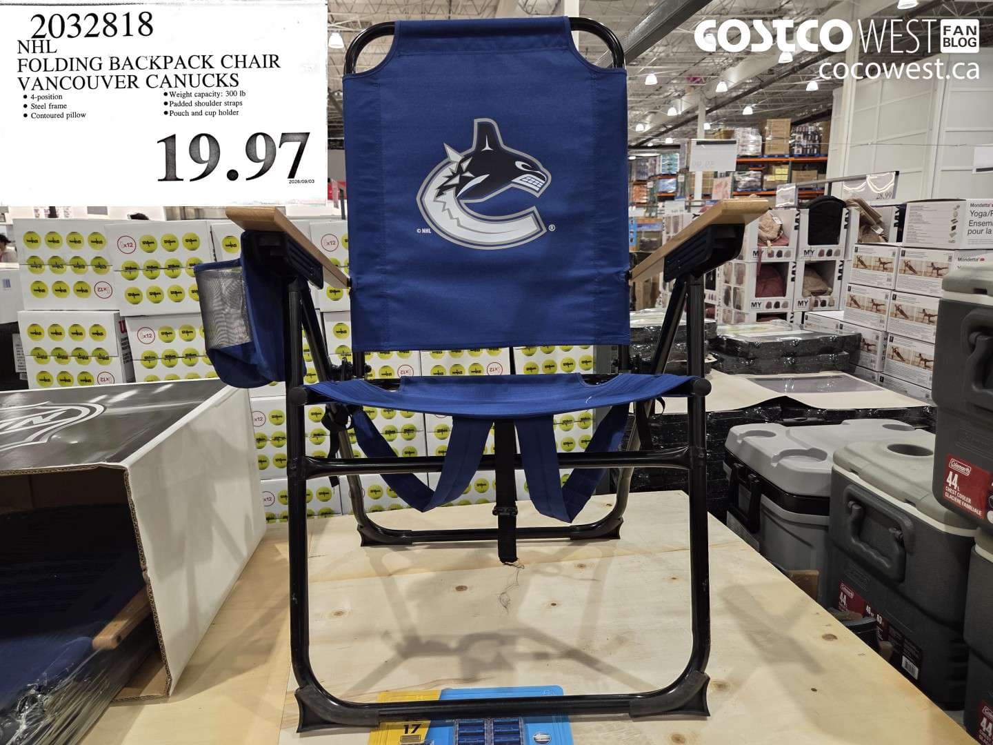 nhl folding backpack chair vancouver canucks