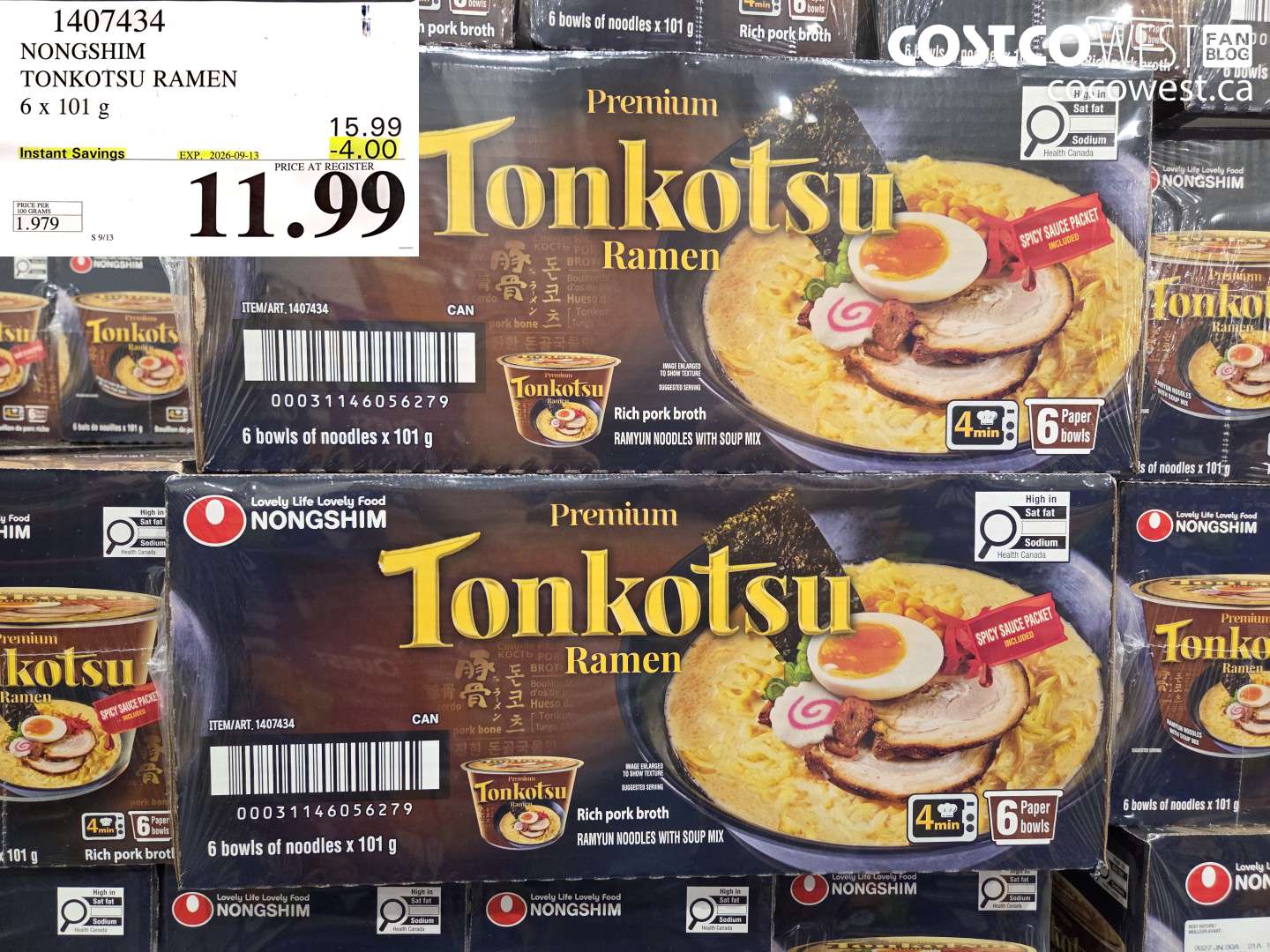 nongshim tonkotsu ramen 6 x 101 g