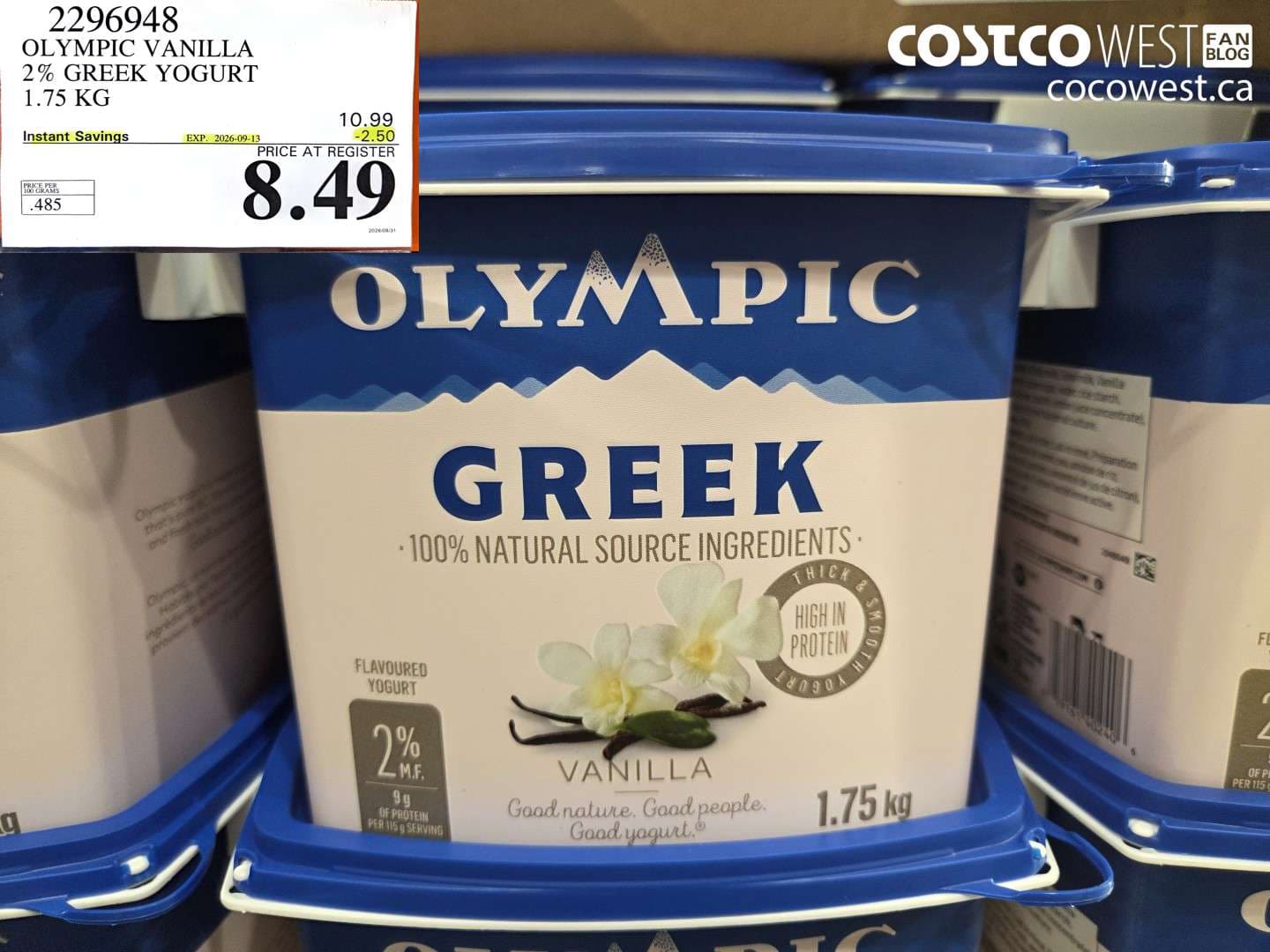olympic vanilla 2 greek yogurt 175 kg